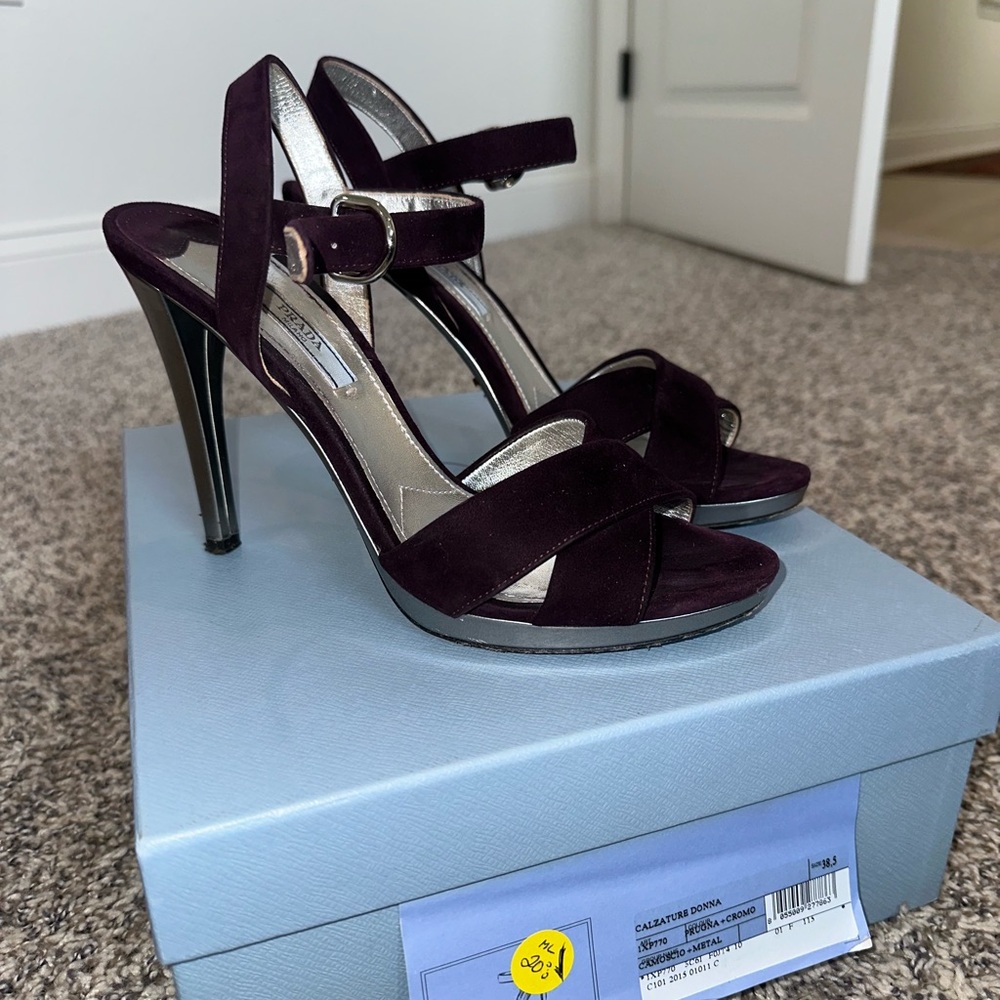 Prada Purple and Silver Heels
